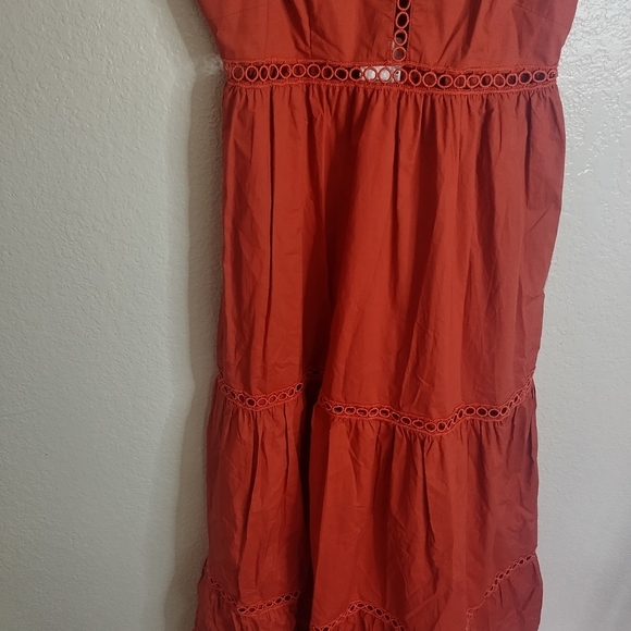 NWT Estelina Stellah Lace Trim Midi Dress Spice Sz S - Picture 4 of 13